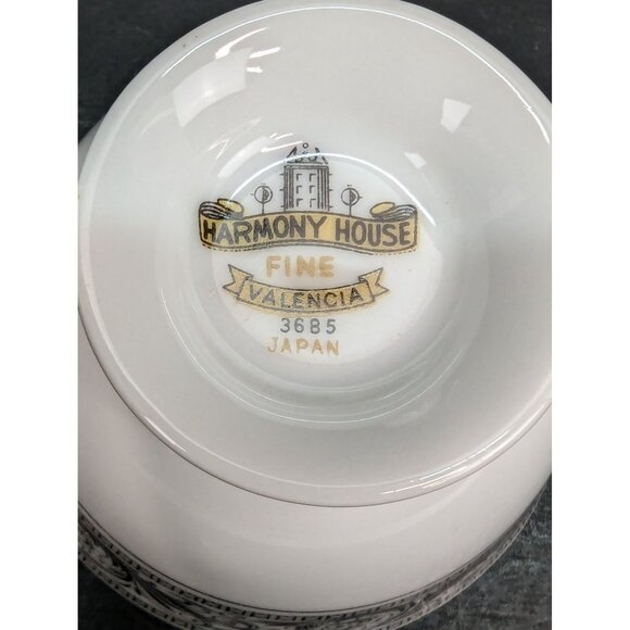 Harmony House Valencia 3685 Fine China Ceramic Footed Teacup Set of 4 No Saucer - Picture 10 of 10